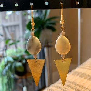 Crystal teardrop and gold earrings